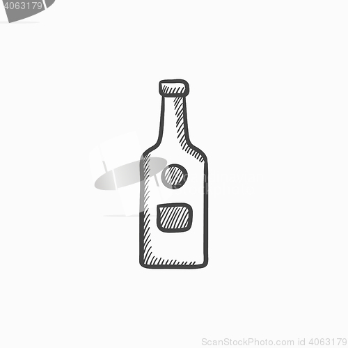 Image of Glass bottle sketch icon.