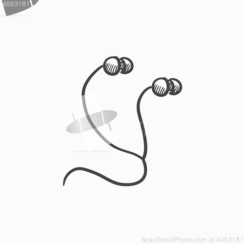 Image of Earphone sketch icon.