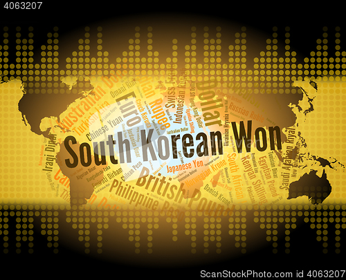 Image of South Korean Won Means Foreign Exchange And Coinage