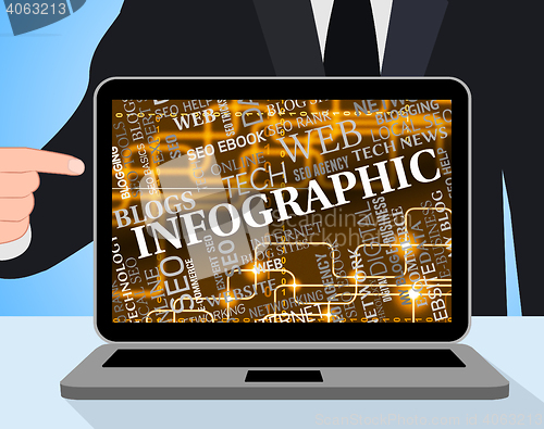 Image of Infographic Laptop Represents Information Infographics And Design