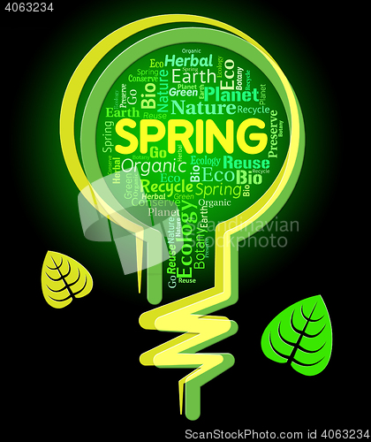 Image of Spring Lightbulb Represents Outdoors Green And Springtime