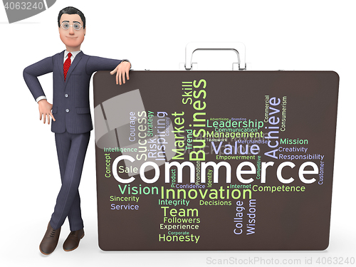 Image of Commerce Words Represents Sell Trade And E-Commerce