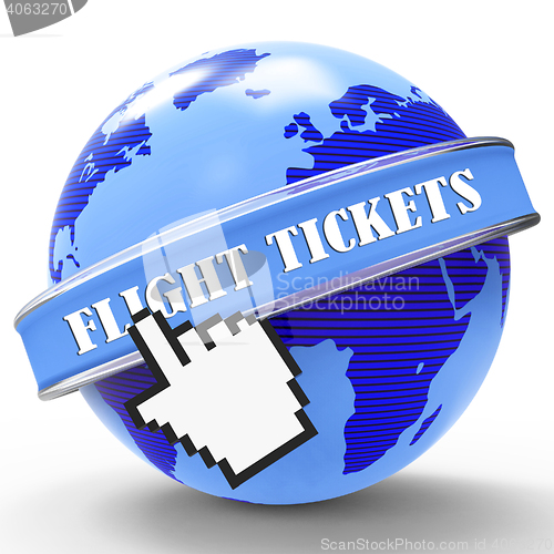 Image of Flight Tickets Represents Retail Shopping And Plane