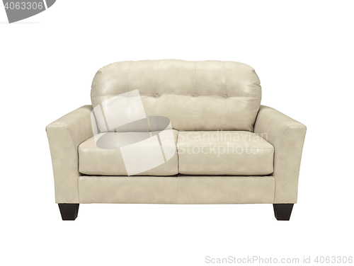 Image of White sofa on white background