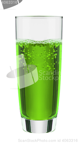 Image of Green fruit flavor soft drinks whit soda water