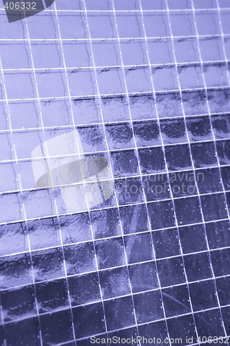 Image of metallic net in glass