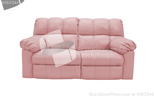 Image of Pink sofa on white background