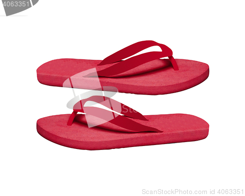 Image of flip-flops on a white background