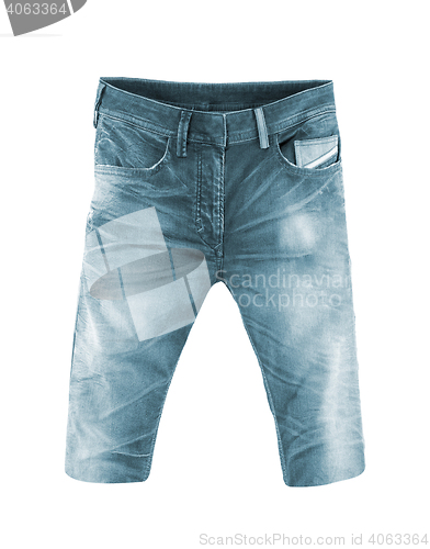 Image of Jeans shorts on a white background