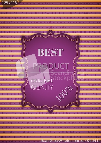 Image of best product stamp on striped background