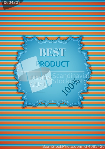 Image of best product stamp on striped background