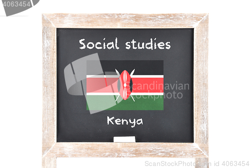 Image of Social studies with flag on board