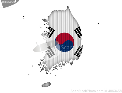 Image of Map and flag of South Korea 