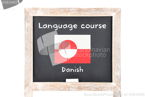 Image of Language course with flag on board