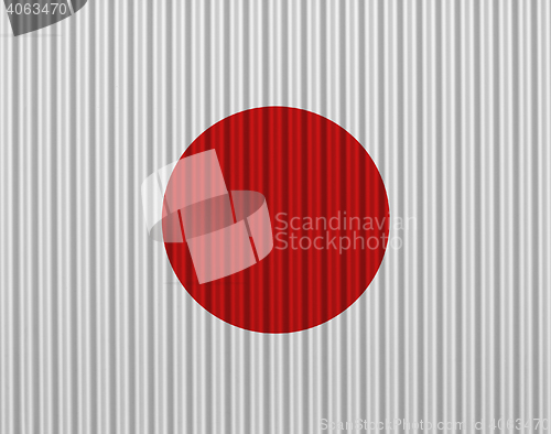 Image of Flag on corrugated iron