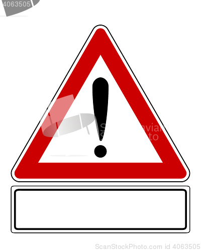 Image of Attention sign with exclamation mark and added information