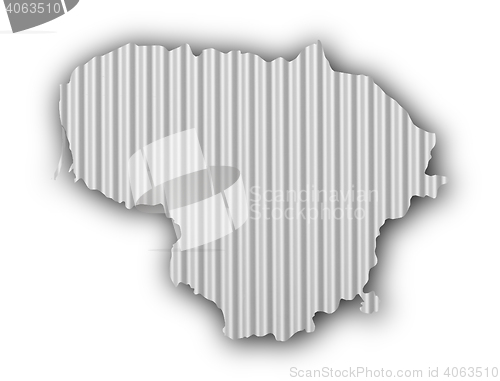 Image of Map of Lithuania on corrugated iron