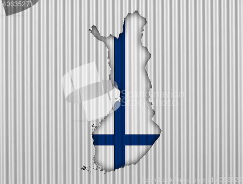Image of Map and flag of Finland