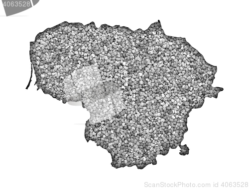 Image of Map of Lithuania on poppy seeds