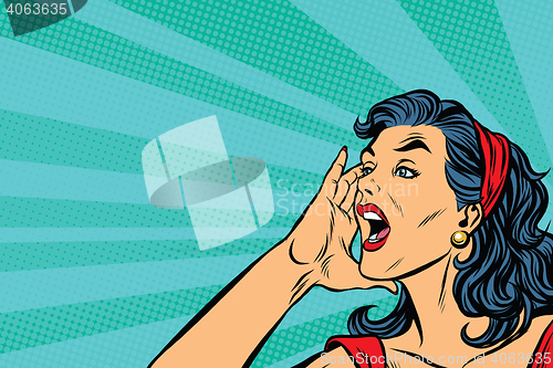 Image of Pop art retro girl screams