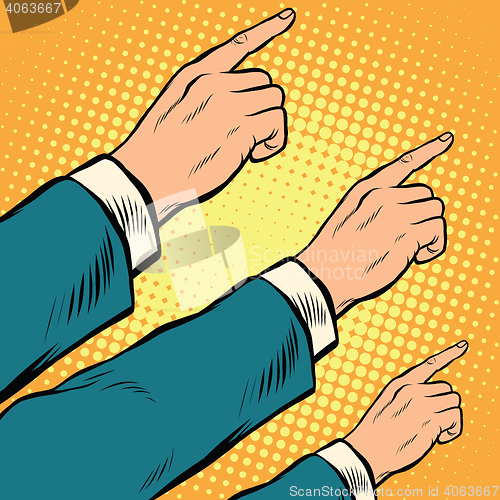 Image of Retro hands pointing to the right up