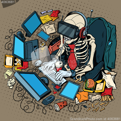Image of The skeleton programmer in virtual reality