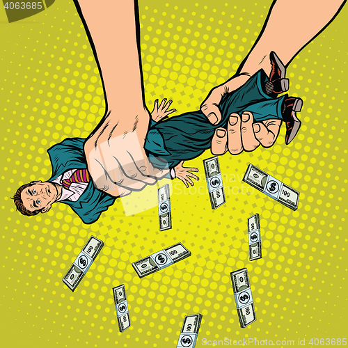 Image of Female hands squeeze men money