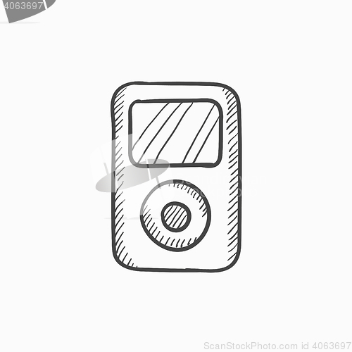 Image of MP3 player sketch icon.