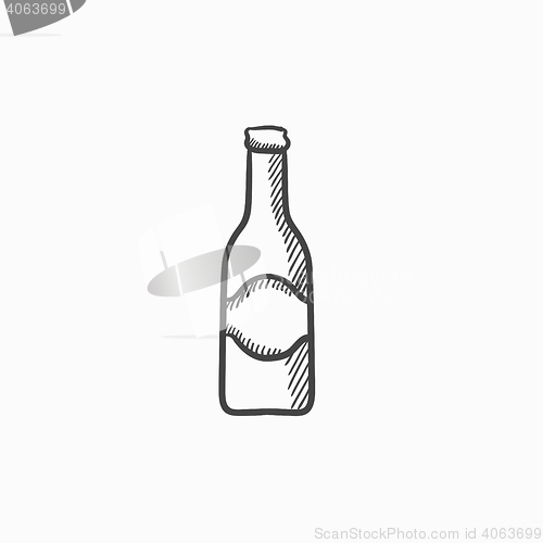 Image of Glass bottle sketch icon.