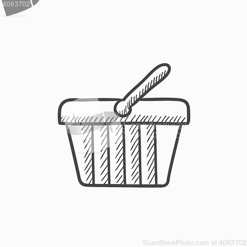 Image of Shopping basket sketch icon.