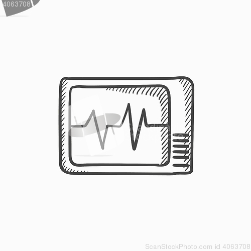 Image of Heart monitor sketch icon.