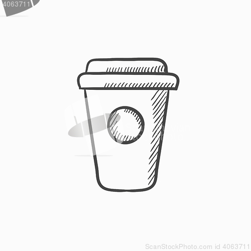 Image of Disposable cup sketch icon.