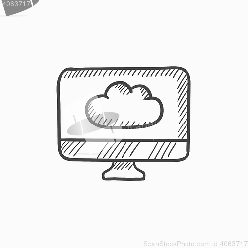 Image of Cloud computing sketch icon.