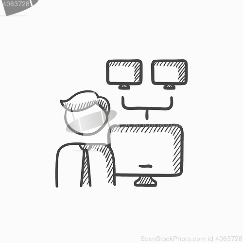 Image of Network administrator sketch icon.