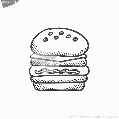 Image of Double burger sketch icon.