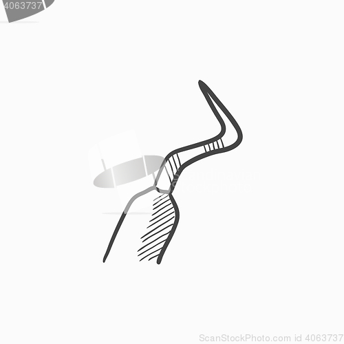 Image of Dental scraper sketch icon.