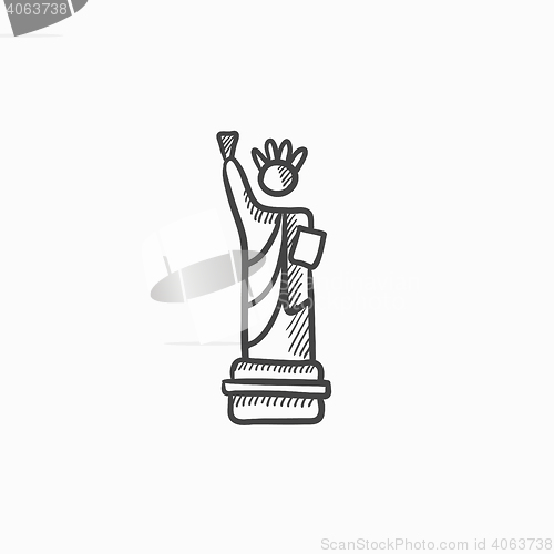 Image of Statue of Liberty sketch icon.