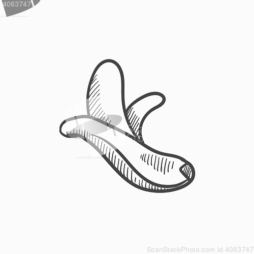 Image of Peeled banana sketch icon.