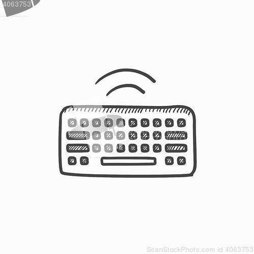 Image of Wireless keyboard sketch icon.