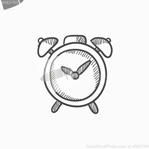 Image of Alarm clock sketch icon.