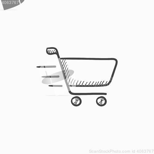 Image of Shopping cart sketch icon.