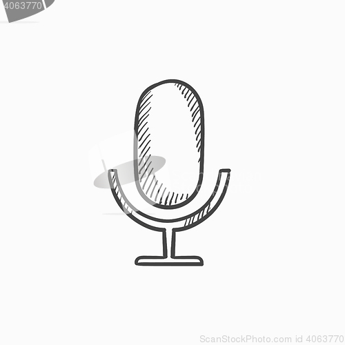 Image of Retro microphone sketch icon.