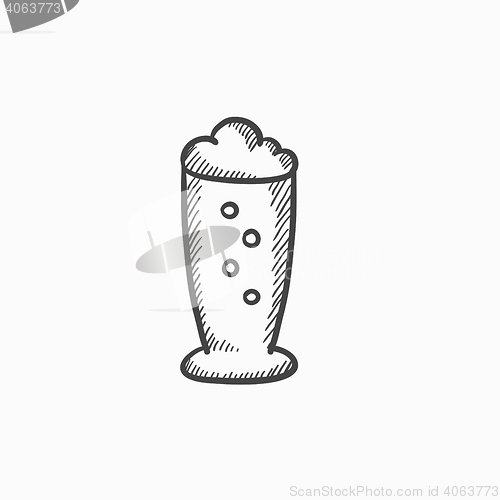 Image of Glass of beer sketch icon.