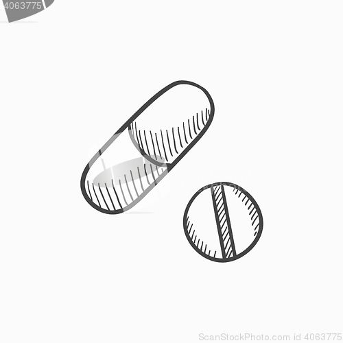 Image of Pills sketch icon.