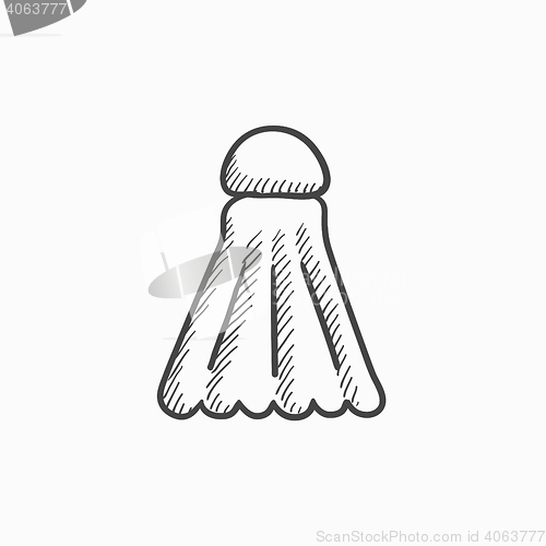 Image of Shuttlecock sketch icon.