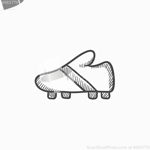 Image of Football boot sketch icon.