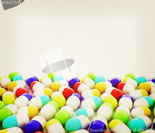 Image of Tablets background with space for your text. 3D illustration. 3D