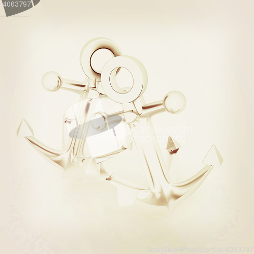 Image of anchors. 3D illustration. Vintage style.