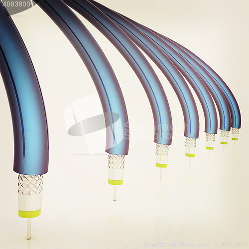 Image of Cables for high tech connect. 3D illustration. Vintage style.