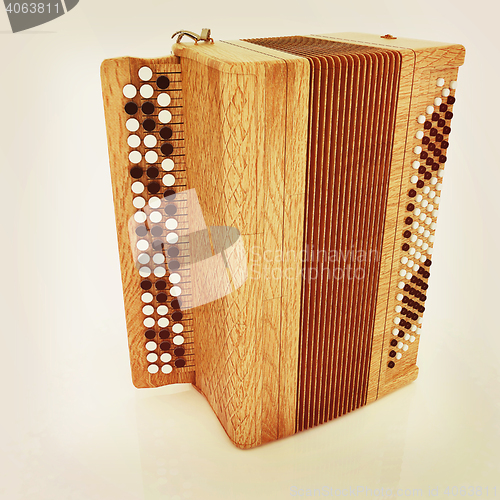 Image of Musical instrument - retro bayan. 3D illustration. Vintage style